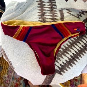 Aviator Nation ‘retro’ fit cheeky velvet bottoms in wine